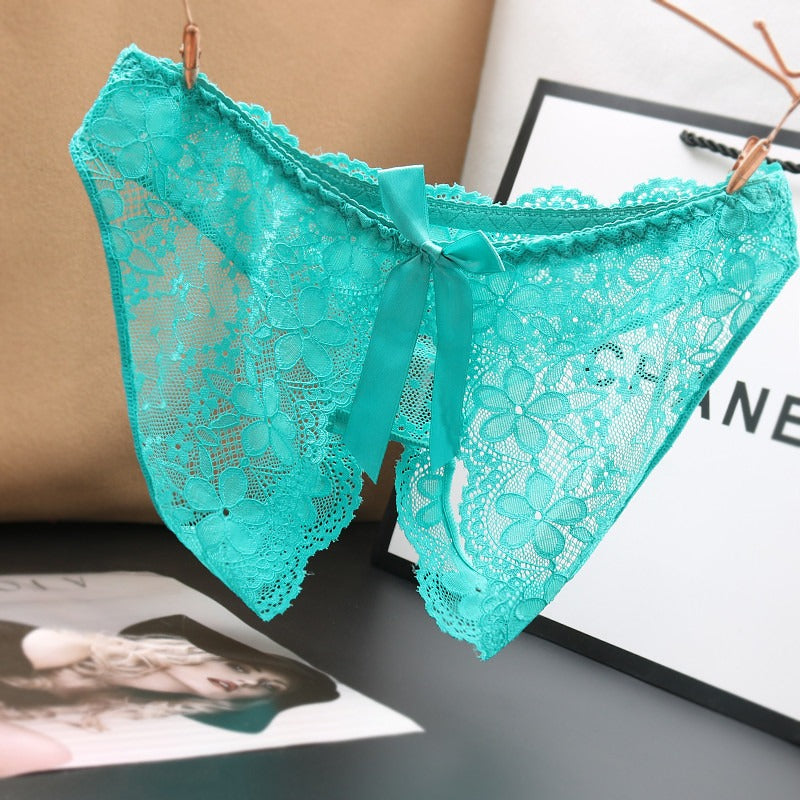 Luxe Rosette Sheer Lace Briefs