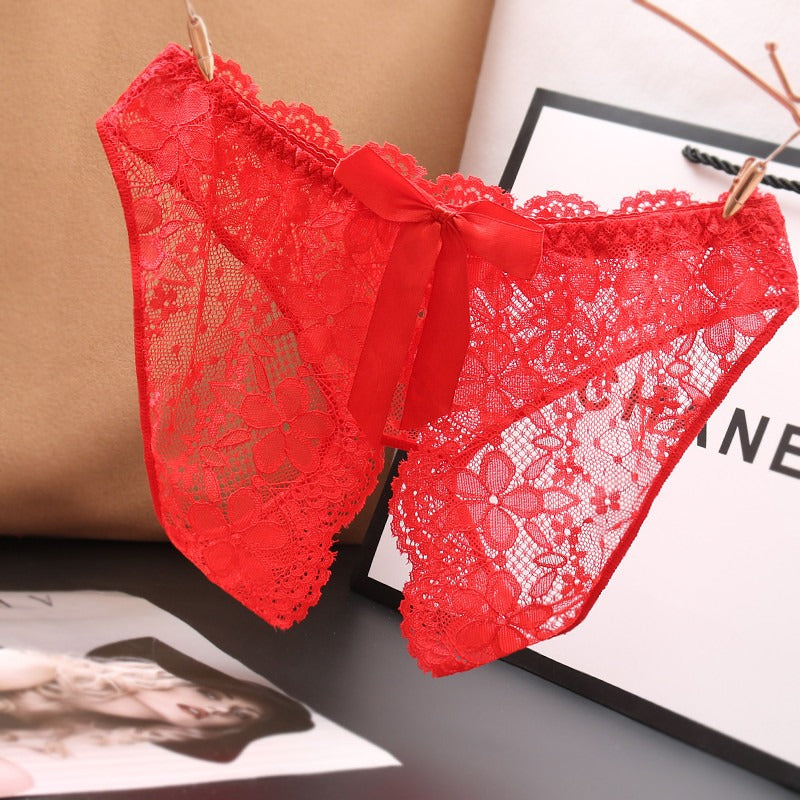 Luxe Rosette Sheer Lace Briefs