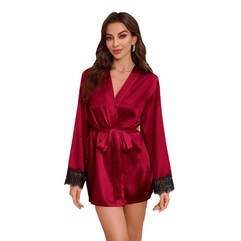 Velvet Lace Mini Robe