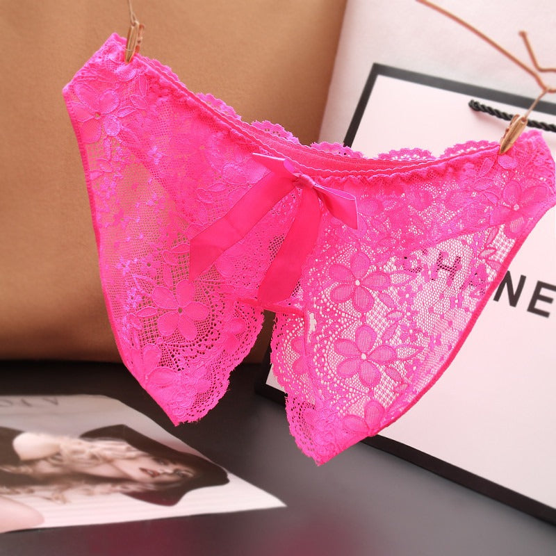 Luxe Rosette Sheer Lace Briefs