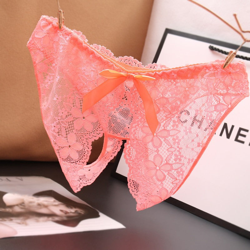 Luxe Rosette Sheer Lace Briefs