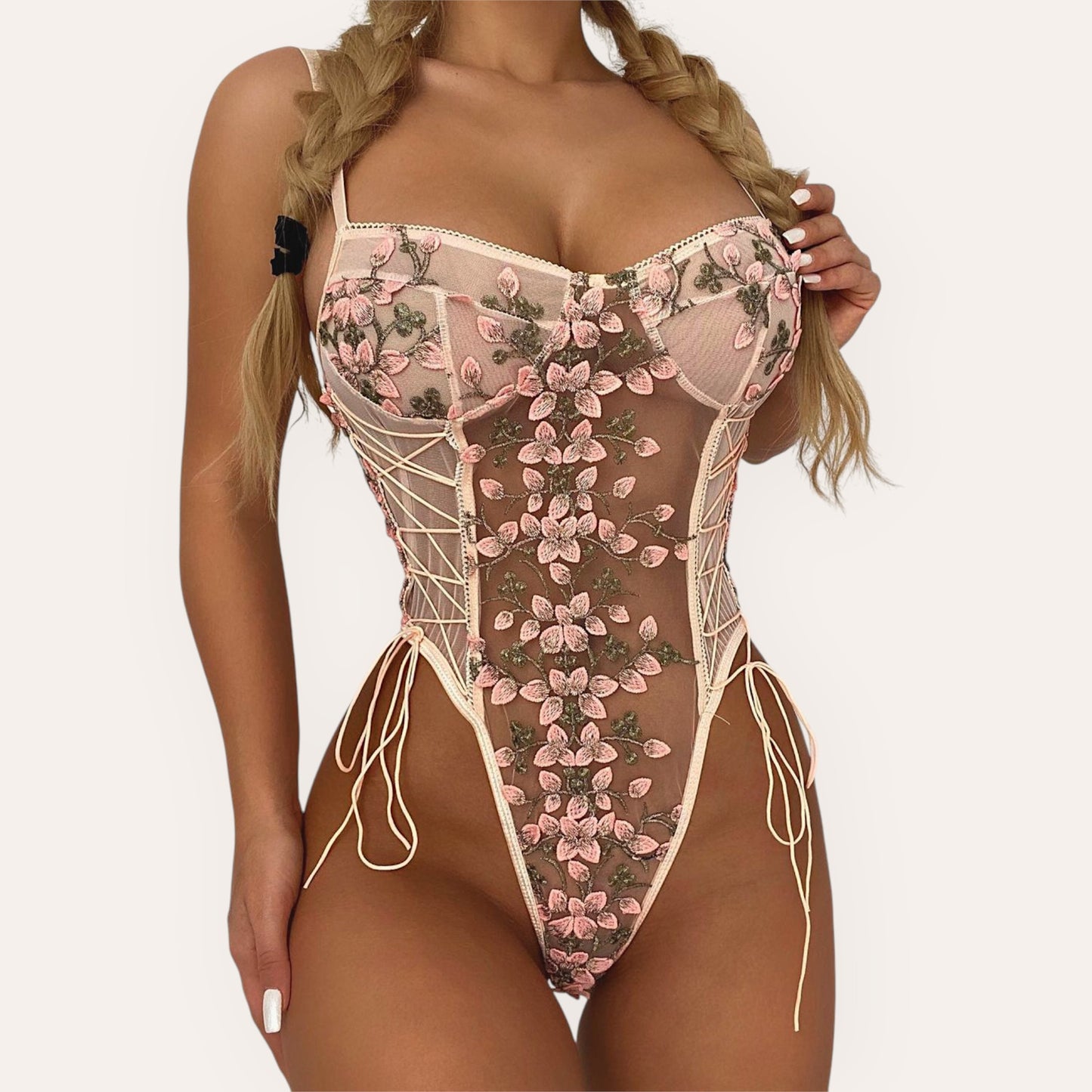 Sorelli Fleur Éternelle Lace Corset Bodysuit